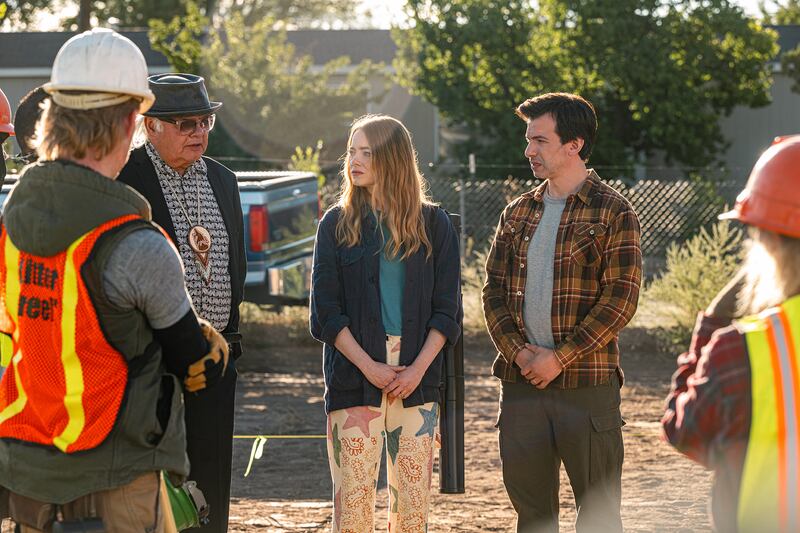 Gary Farmer, Emma Stone, and Nathan Fielder in the Curse.