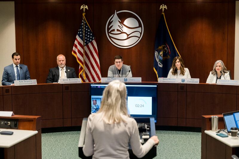 Ottawa County commissioners Kyle Terpstra, Jacob Bonnema, Joe Moss, Sylvia Rhodea, and Rebekah Curran