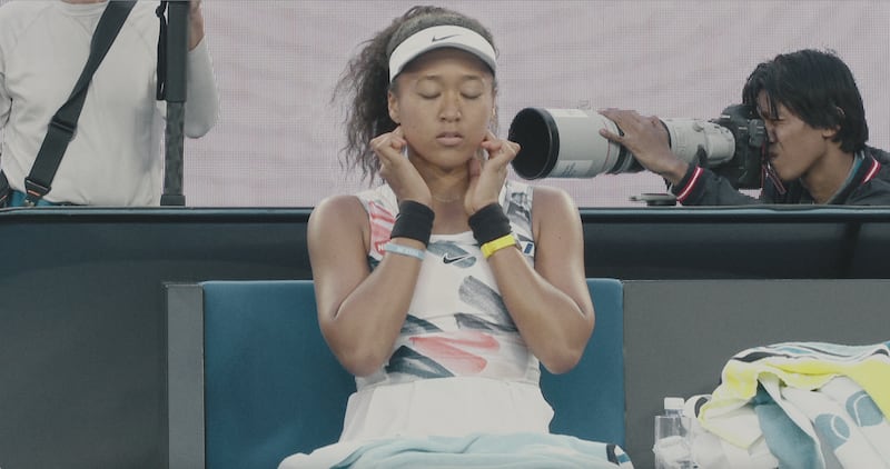 Naomi Osaka on the sidelines