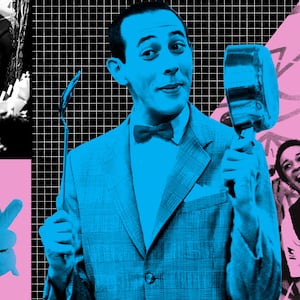 Photo illustration of Paul Reuben in Pee-wee's Playhouse