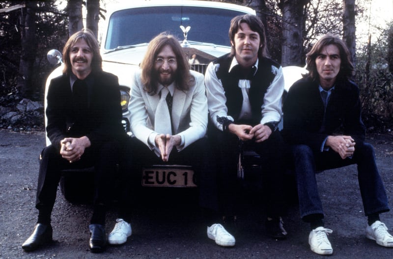 The Beatles during a photo session in Twickenham in 1969