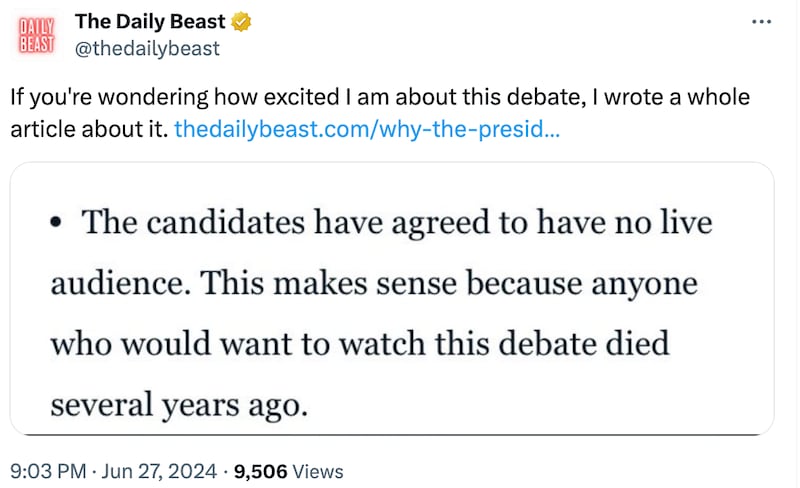  A tweet by Jill Twiss on the Trump-Biden debate.