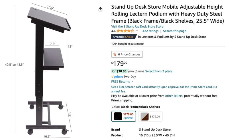 "Stand Up Desk Store Podium."