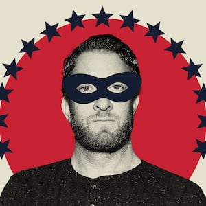 Photo illustration of Barstool Sport’s Dave Portnoy with a robber’s eye mask.