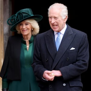 Britain's King Charles and Queen Camilla leave after attending the Easter Matins Service at St. George's Chapel, Windsor Castle, Britain March 31, 2024.