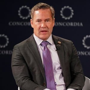 U.S. Representative Michael Waltz (R-FL) speaks during a foreign policy panel at the 2024 Concordia Annual Summit, held at the Sheraton New York Times Square.