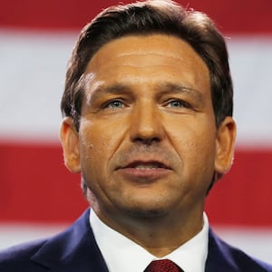 Florida Gov. Ron DeSantis gives a victory speech after defeating Democratic gubernatorial candidate Rep. Charlie Crist during his election night watch party at the Tampa Convention Center on November 8, 2022 in Tampa, Florida.