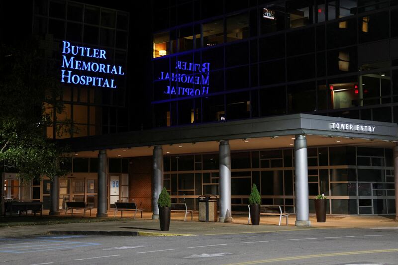 Exterior of Butler Memorial Hospital.