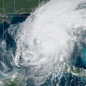 Hurricane Milton approaching Florida on Wednesday captured by satellite.