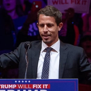 Comedian Tony Hinchcliffe at a rally for former president Donald Trump on Oct. 27 at Madison Square Garden in New York.