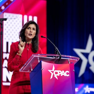 Nikki Haley, former United States Ambassador to the United Nations and 2024 presidential election candidate, speaks at the Conservative Political Action Conference (CPAC) in National Harbor, Maryland, U.S., March 3, 2023.