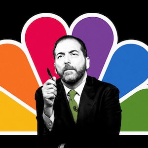 An illustration including a photo of Chuck Todd and the NBC logo