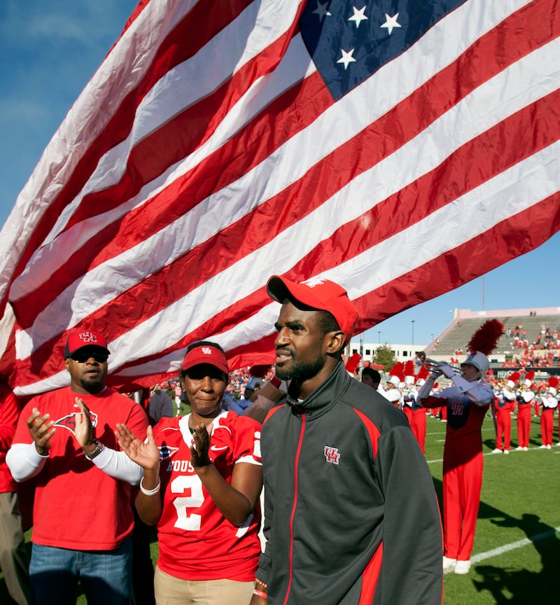 D.J. Hayden of the Houston Cougars makes an appearance in 2012 for the first time after he was severely injured during a practice session