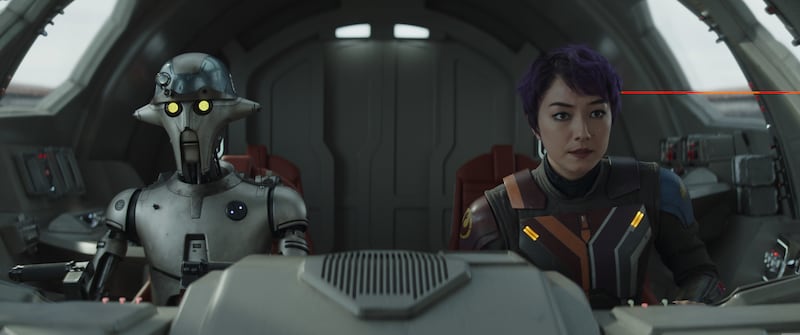 Huyang (David Tennant) and Sabine Wren (Natasha Liu Bordizzo).