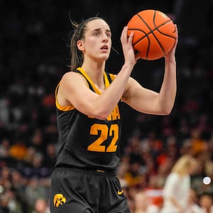 Iowa’s Caitlin Clark was left shaken up after being knocked down by a fan following the Hawkeyes’ overtime defeat to Ohio State.