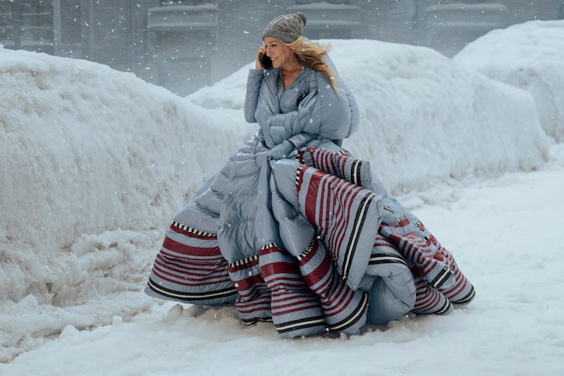 A production still of Sarah Jessica Parker on episode 6 of And Just Like That on HBO Max.