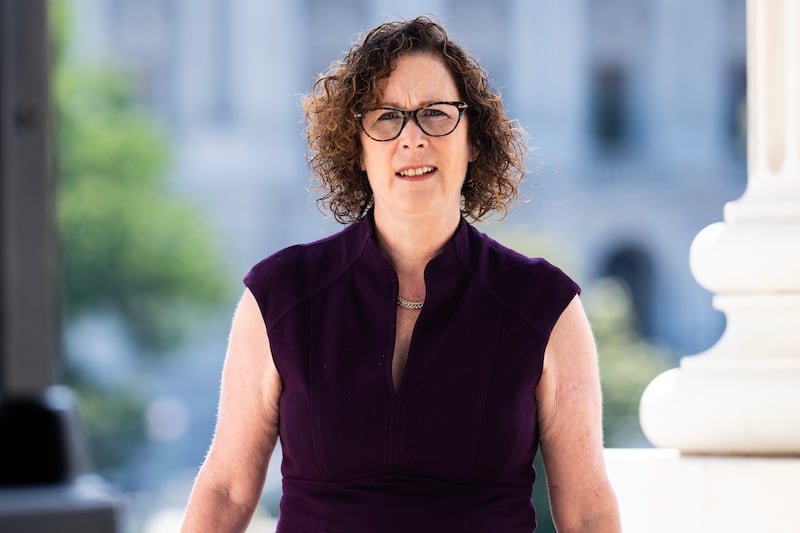 Rep. Val Hoyle (D-OR) arrives to the U.S. Capitol.