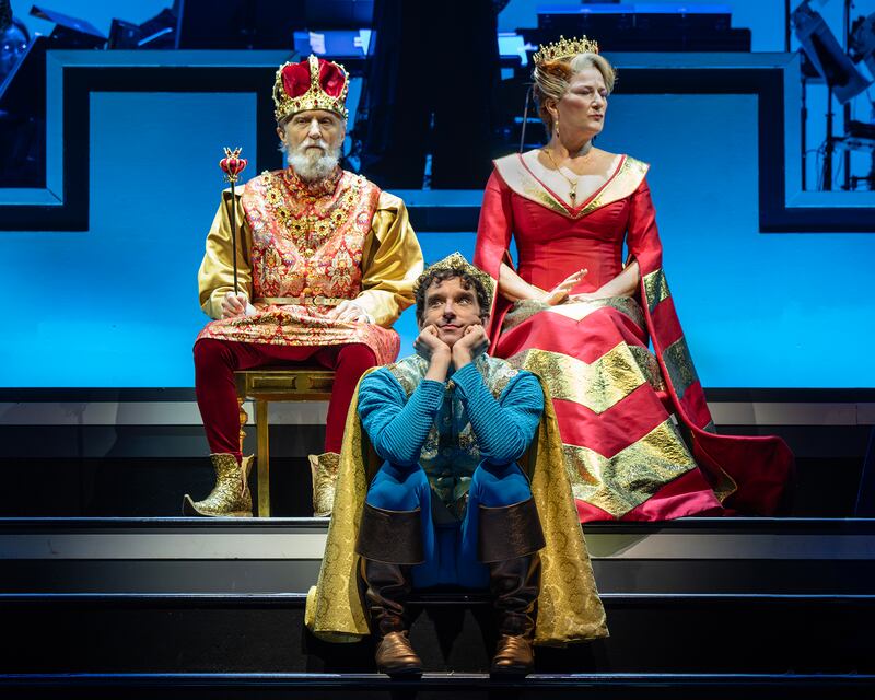 David Patrick Kelly, Michael Urie, and Ana Gasteyer in 'Once Upon a Mattress.'