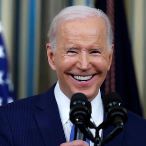 U.S. President Joe Biden smiles as he answers a question during a news conference held after the 2022 U.S. midterm elections in the State Dining Room at the White House in Washington, U.S., November 9, 2022. 