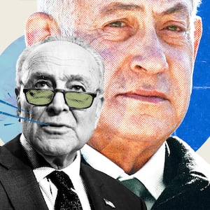 Photo illustration of Chuck Schumer and Bibi Netanyahu