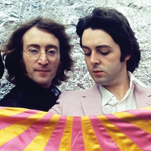 The Beatles during a photo session in London in 1968