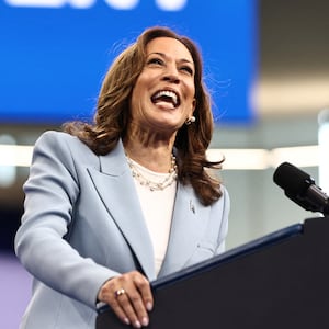 Democratic presidential candidate and U.S. Vice President Kamala Harris speaks at a campaign event in Atlanta, Georgia on July 30, 2024.