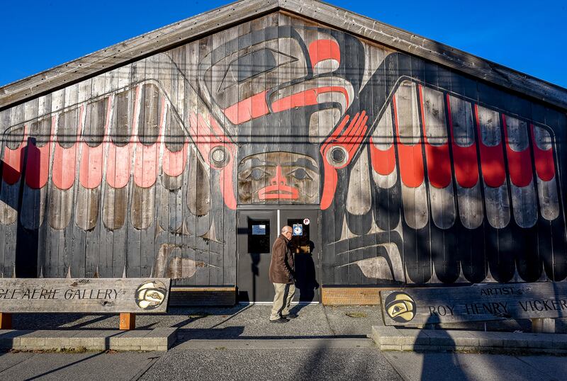 First Nations Roy Henry Vickers Gallery in Tofino, Vancouver Island Canada.