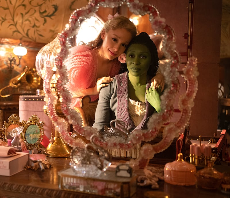 Ariana Grande and Cynthia Erivo in Wicked.