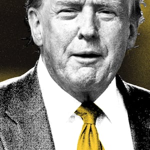 A photo illustration of Donald Trump