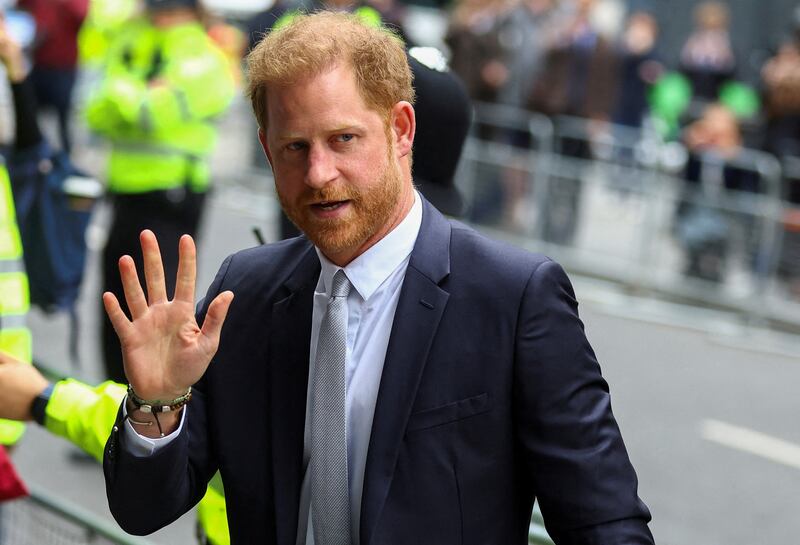 Prince Harry, Duke of Sussex walks outside the Rolls Building of the High Court in London, Britain June 7, 2023.