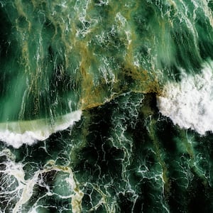 An illustration including a close up image of the Green Ocean.