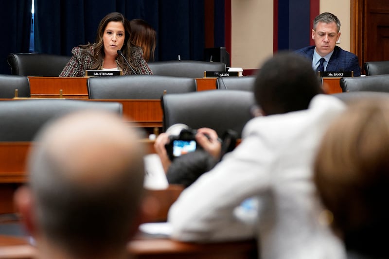 Representative Elise Stefanik during a hearing on antisemitism.