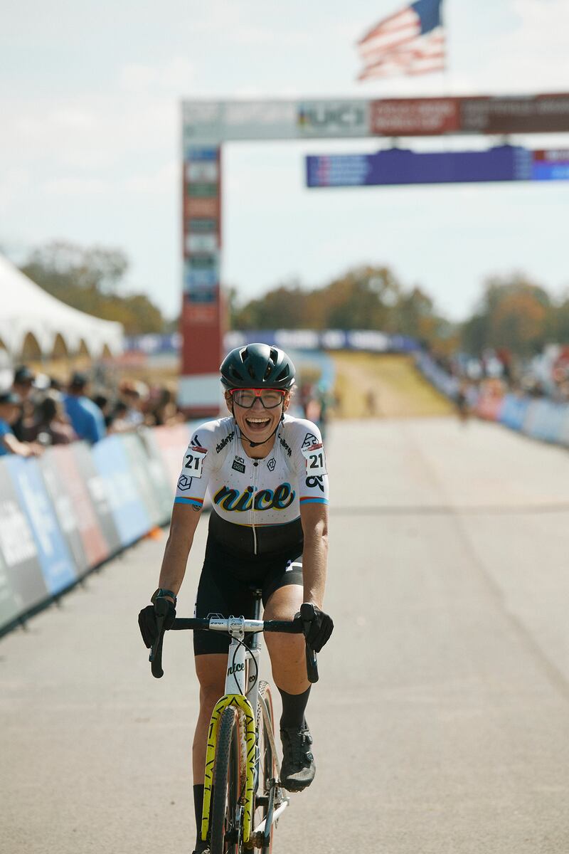 Cyclist Austin Killips during a race.