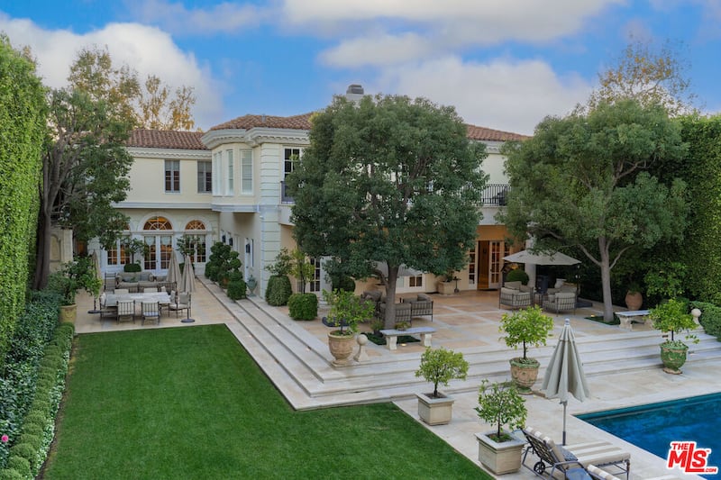 An exterior view of the former Menendez family home in Beverly Hills.