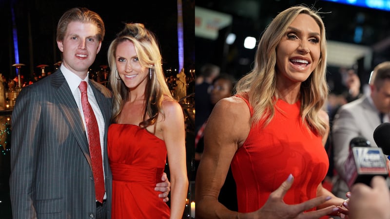 Lara Trump when she was first dating Eric Trump and Lara Trump now