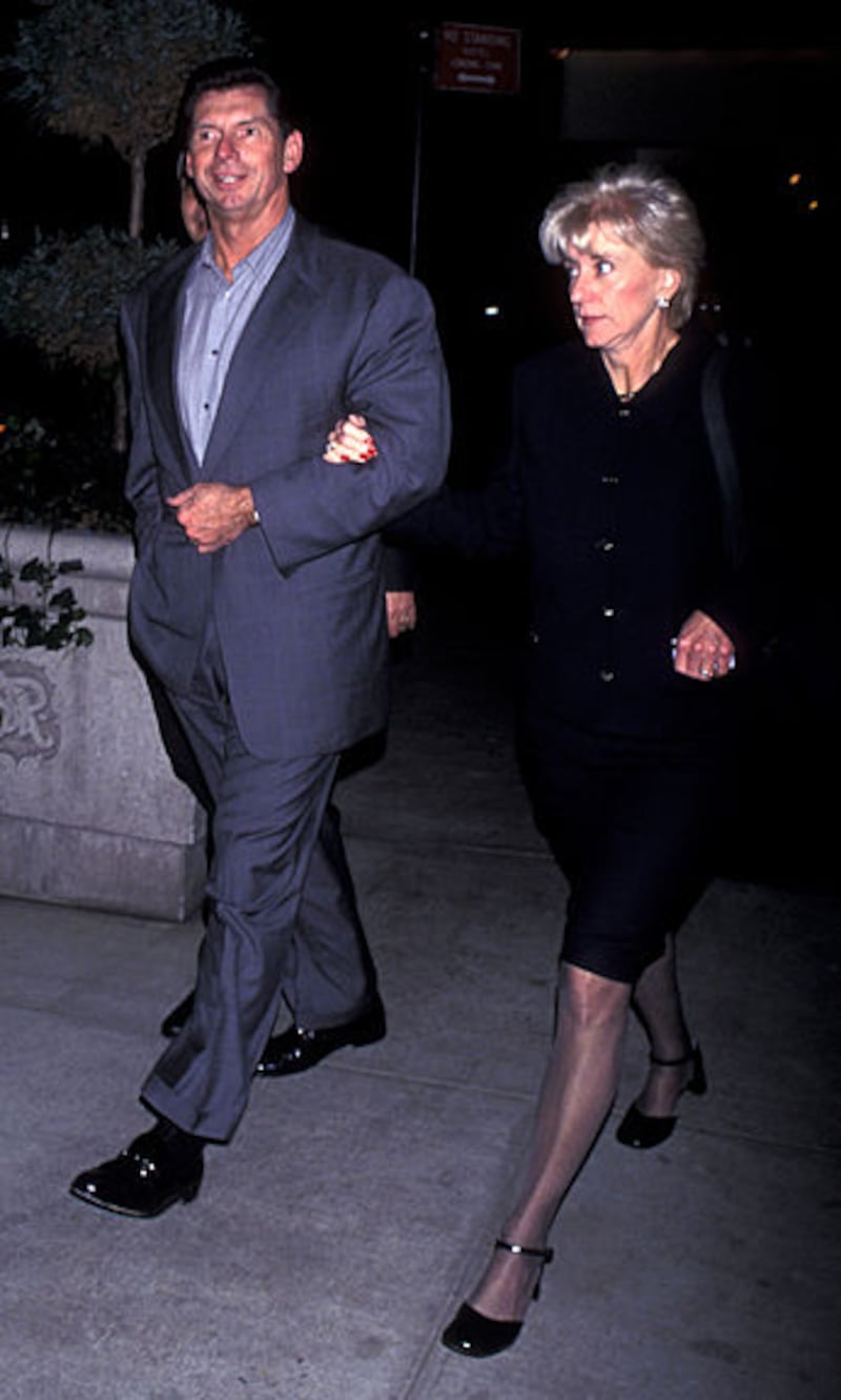 Vince McMahon and wife Linda McMahon attend American Museum of the Moving Image Gala on October 6, 1999.