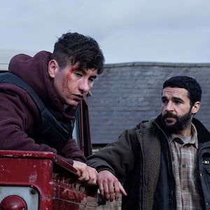 A photo still of Barry Keoghan and Christopher Abbott