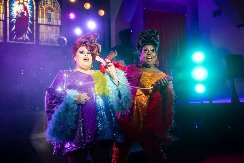 Latrice Royale and Randy perform in a still from ‘We’re Here'