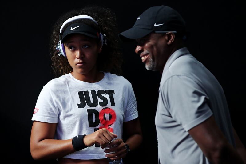 Photograph of Naomi Osaka with her father, Leonard Francois