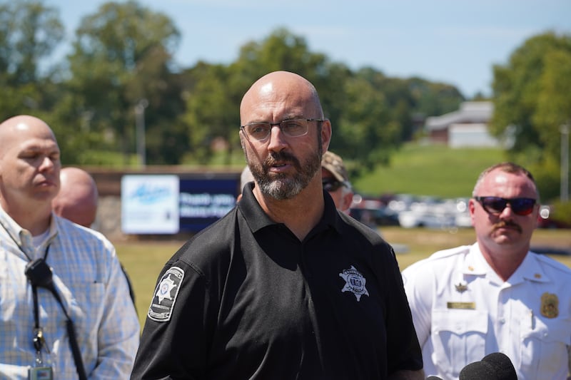 Barrow County Sheriff Jud Smith speaks to the media after a shooting at Apalachee High School