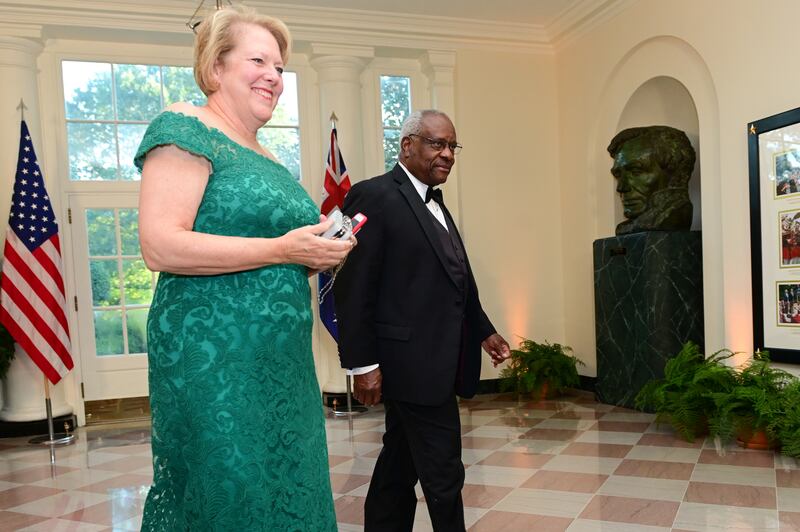 Clarence Thomas and his wife Ginni in formal wear