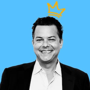 A photo illustration of John Avlon on The Daily Beast podcast.