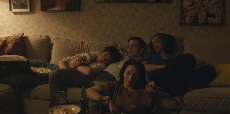 Jake Gyllenhaal, Ruth Negga, Chase Infiniti, and Kingston Rumi Southwick in Presumed Innocent.