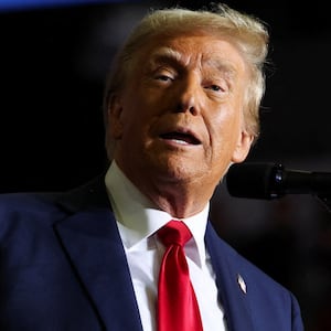 Republican presidential nominee and former U.S. President Donald Trump attends a campaign event, in Allentown, Pennsylvania, U.S., October 29, 2024.