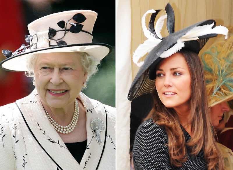 articles/2011/04/23/kate-middletons-hats-vs-the-queens-hats-who-wore-it-better/kate-and-elizabeths-hats---blackwhite_pbjxvd