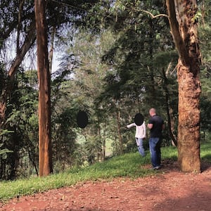 A photo of a Rwandan war crimes site in the forest, which is included in the criminal complaint against Eric Tabaro Nshimiye.