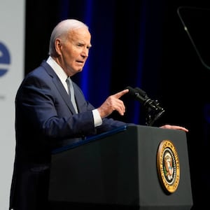 US President Joe Biden speaks during an economic summit at the College of Southern Nevada in Las Vegas.