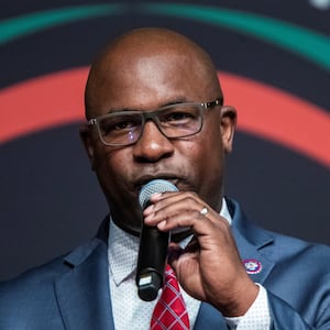 Jamaal Bowman (D-NY) speaks during the National Action Network National Convention in New York City