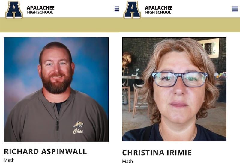 Richard Aspinwall and Christina Irmie both taught math at Apalachee High School, where they were killed in a shooting Wednesday along with two students.