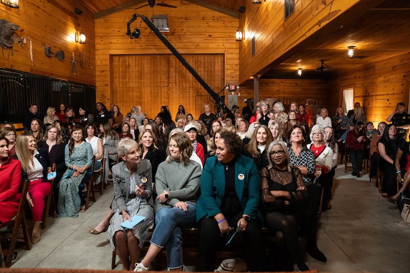 Former President Donald Trump attends a townhall event hosted by Fox News on October 15, 2024 in Cumming, Georgia.